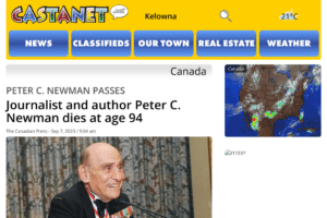 Peter C. Newman, a veteran journalist and author, passed away at the age of 94, leaving behind a leg…